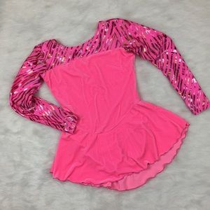 Motionwear Pink Velvet skating dress size L (12-14